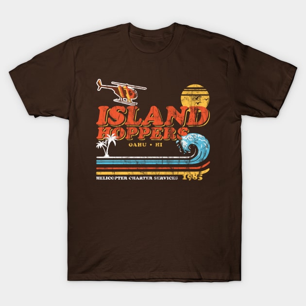 Island Hoppers Retro Worn T-Shirt by Alema Art